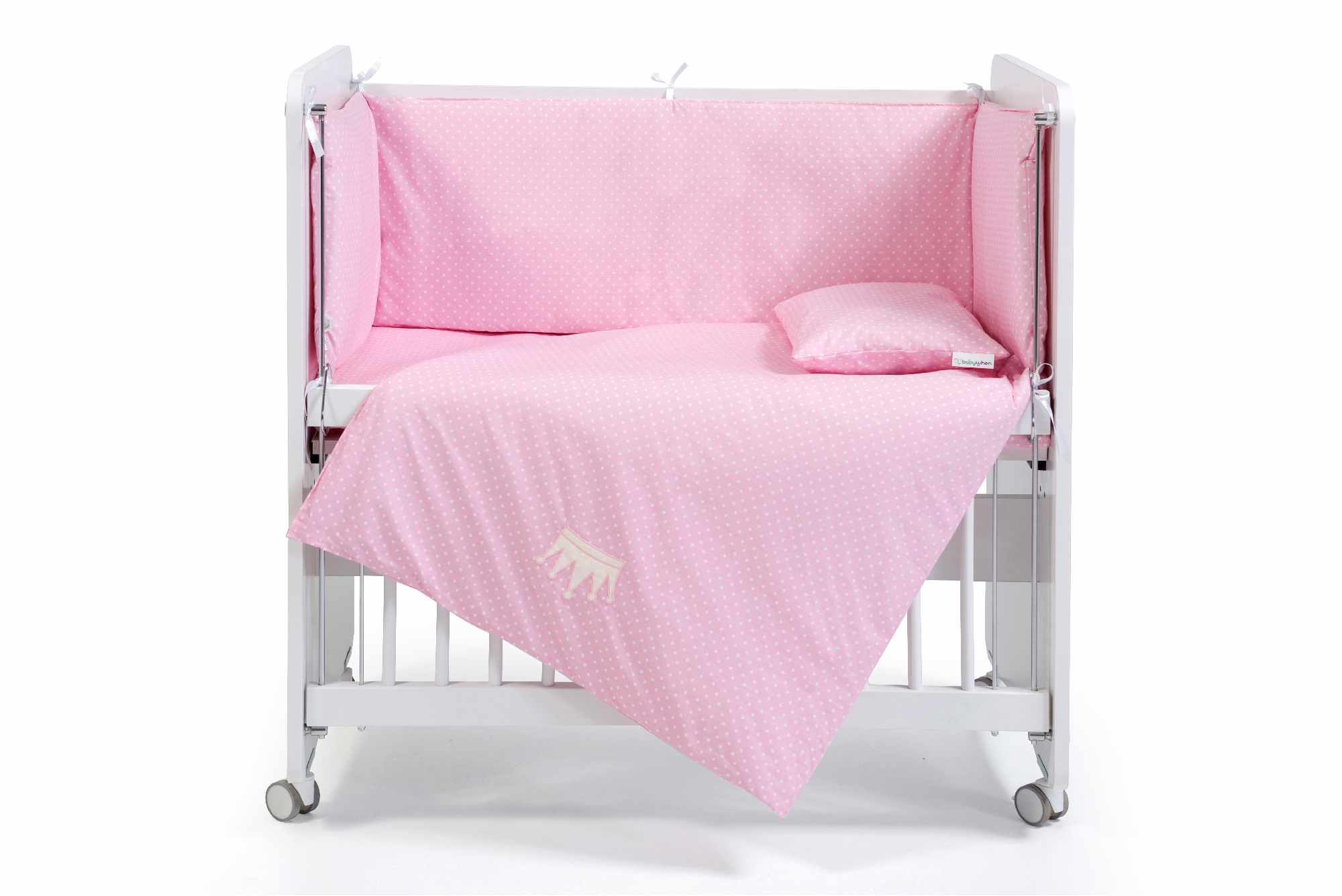 BW1211 - BEBEK UYKU SETİ %100 PAMUK KRALİÇE 60 X 120 PEMBE